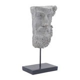 Resin, 18"H Half Face On Stand, Gray
