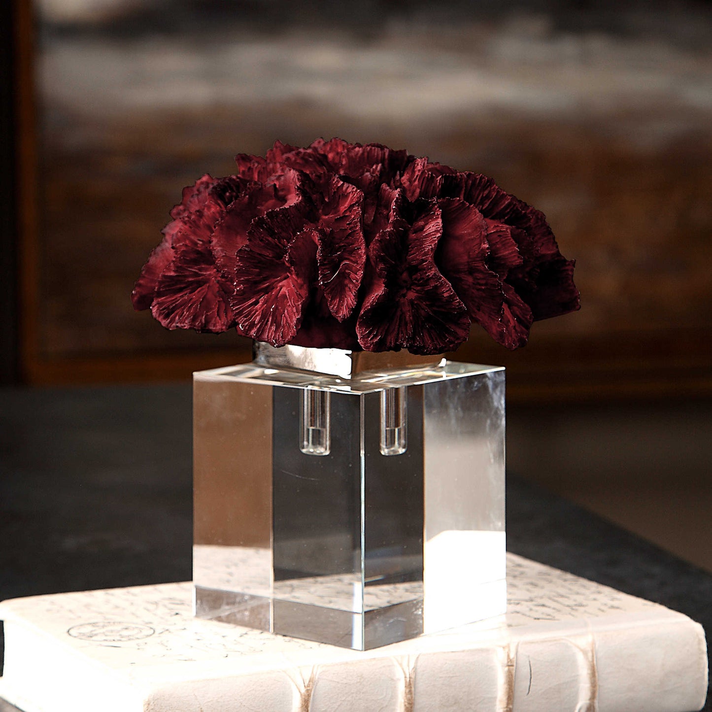 RED CORAL CLUSTER SCULPTURE