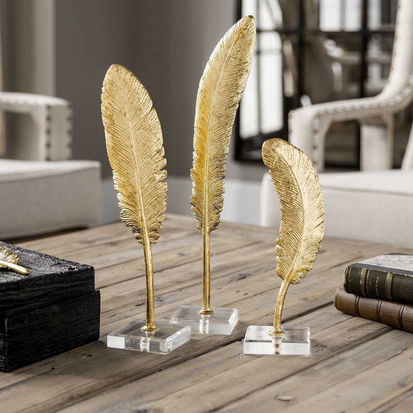 FEATHERS SCULPTURE, S/3