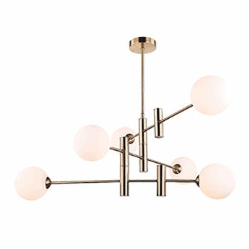 Làmpara de Techo Moderna Dorado con Blanco