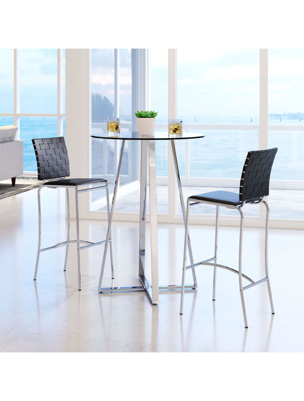 Silla de bar Criss Cross Espresso