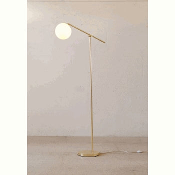 Lámpara de Piso Blanco con Dorado