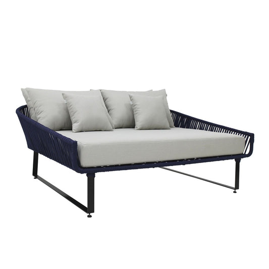 Vallarta cama de día cuerda azul marino tela loneta