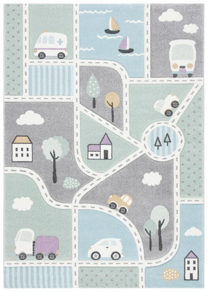 Tapete Carousel Kid Collection Design: Gris/Azul claro CRK193f