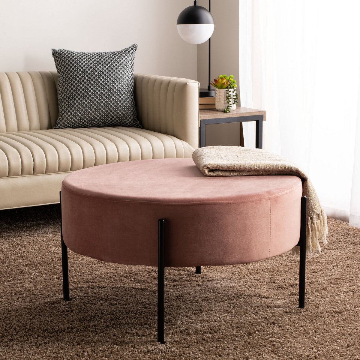 Lisbon Round Cocktail Ottoman