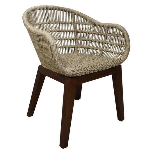 Silla de teca y aluminio Amora