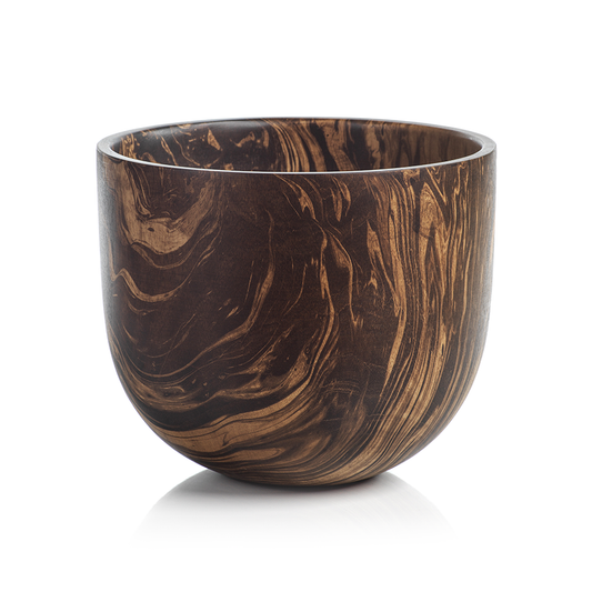 Mango Wood Marbleized Bowl - Straight Sided