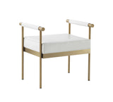 Diva White Vegan Leather Bench