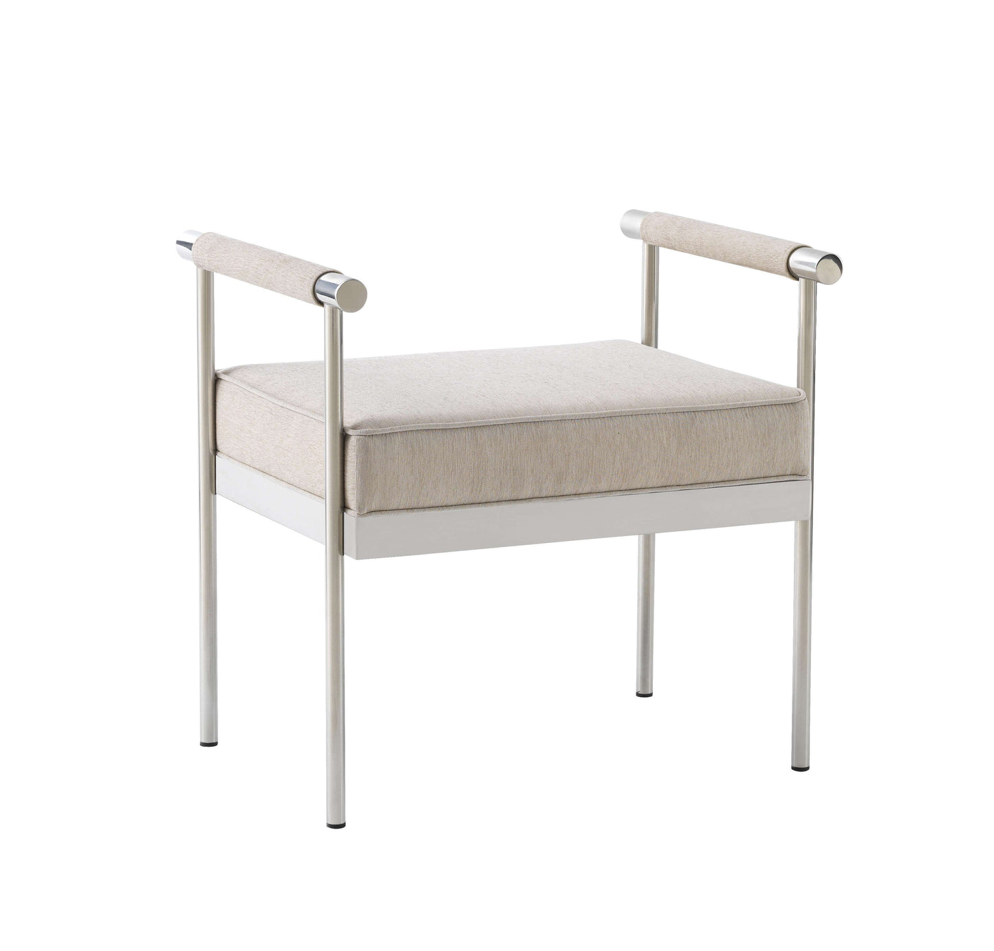 Diva White Vegan Leather Bench