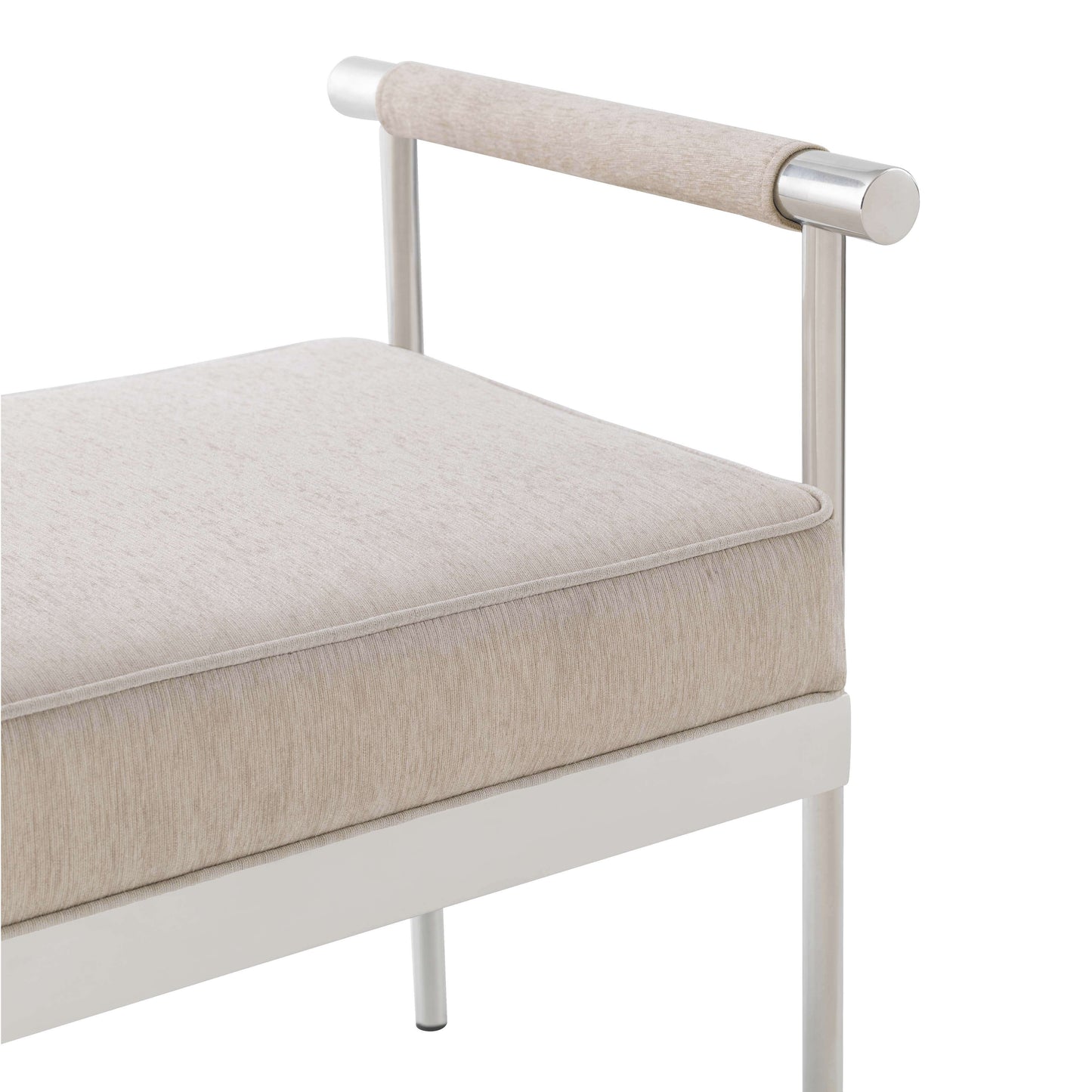 Diva White Vegan Leather Bench