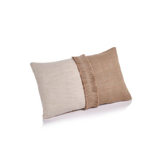 Cost Blanca Two-Tone Cotton and Jute Throw Pillow