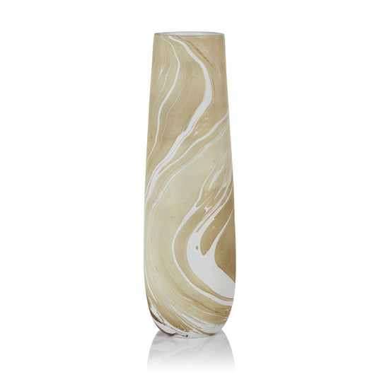 Natural Latte Mango Wood Marbleized Vase