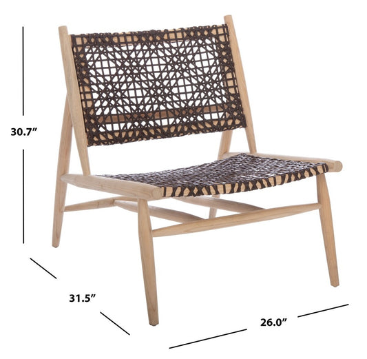 Bandelier Leather Weave Accent Chair