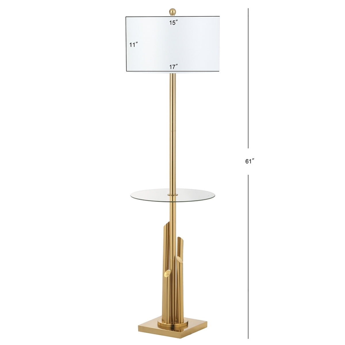 AMBROSIO 61-INCH H FLOOR LAMP SIDE TABLE