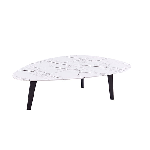 Mesa Lateral Adenn Indsutrial patas negras marmol blanco-cristal