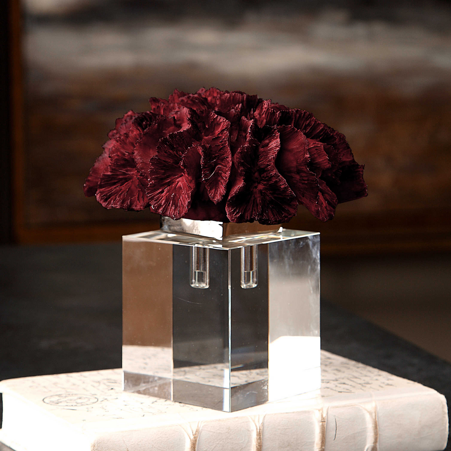 RED CORAL CLUSTER SCULPTURE