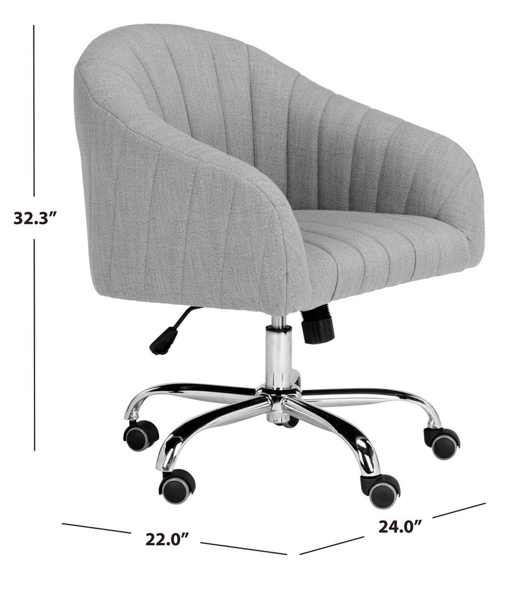 Themis Linen Chrome Leg Swivel Office Chair