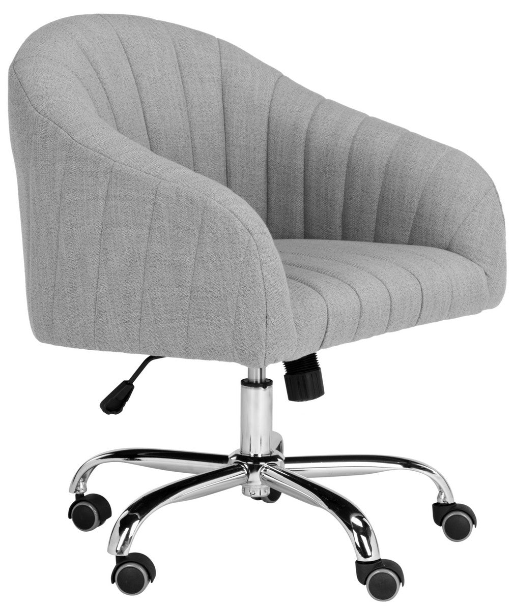Themis Linen Chrome Leg Swivel Office Chair