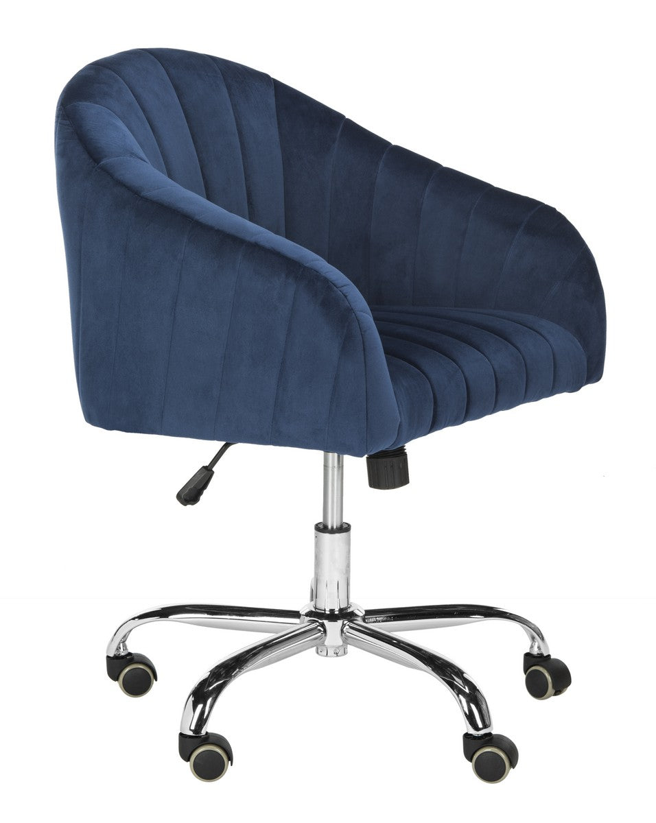 Themis Linen Chrome Leg Swivel Office Chair