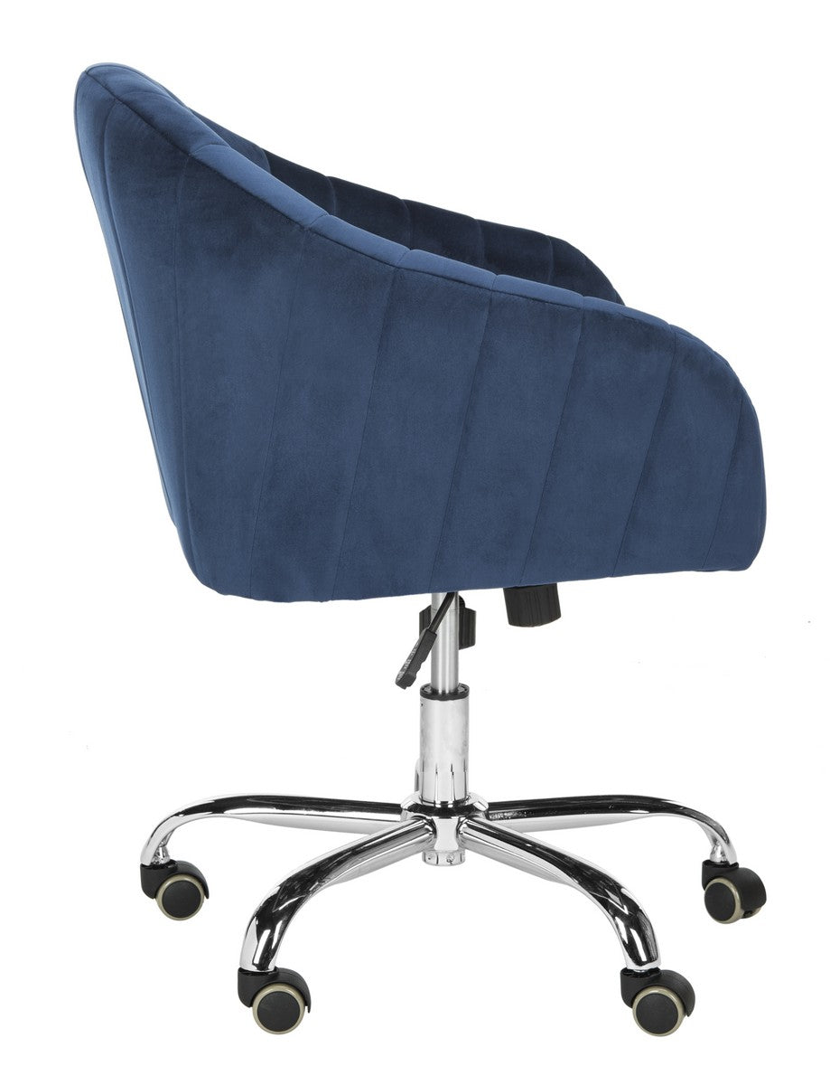 Themis Linen Chrome Leg Swivel Office Chair