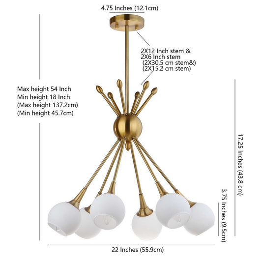JUSTINE 6 LIGHT 22-INCH DIA ADJUSTABLE PENDANT
