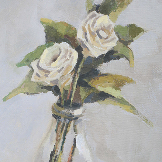 Cuadro Rosa de Jardín Blanca