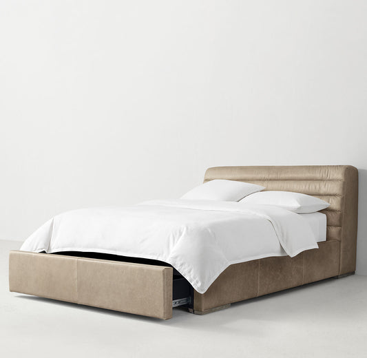 CAMA CON ALMACENAJE DE CUERO SELENA