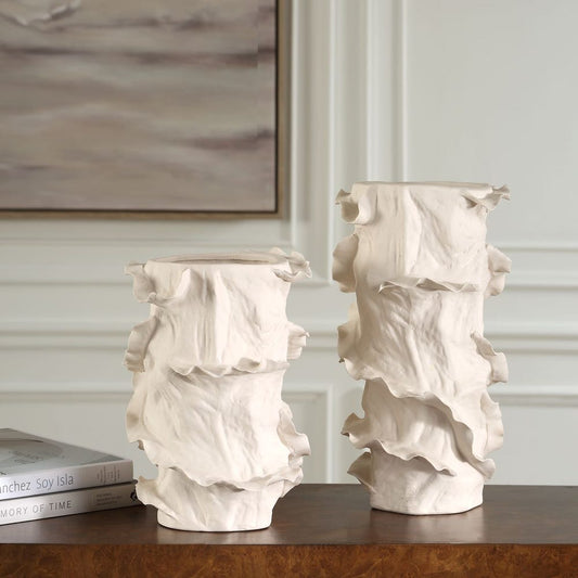 Ripple Crest Vases, S/2
