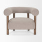 Gianna Open Back Light Brown Wood w/ Oatmeal Fabric Accent Chair