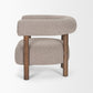 Gianna Open Back Light Brown Wood w/ Oatmeal Fabric Accent Chair