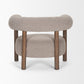 Gianna Open Back Light Brown Wood w/ Oatmeal Fabric Accent Chair