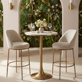 Nordhavn Swivel Barstool Beige & Gold