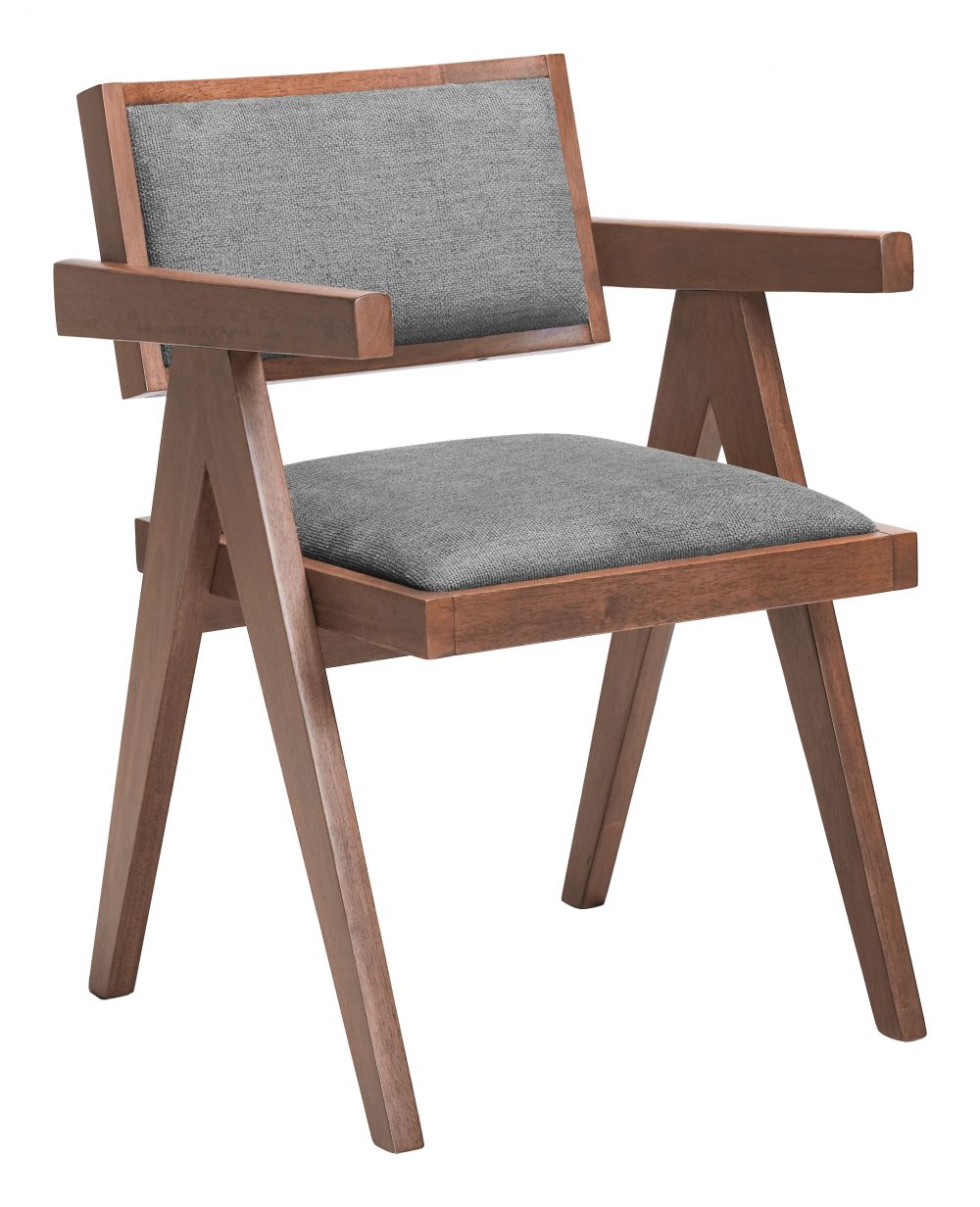 Delhi Dining Chair Gray & Walnut