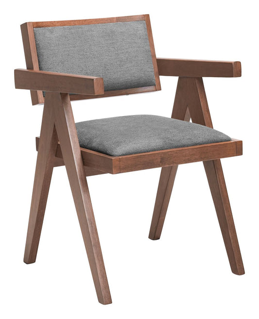 Delhi Dining Chair Gray & Walnut