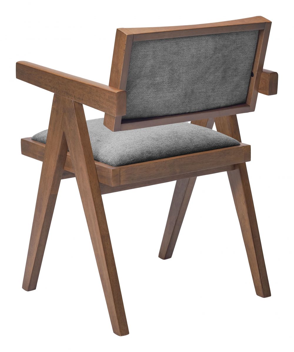Delhi Dining Chair Gray & Walnut