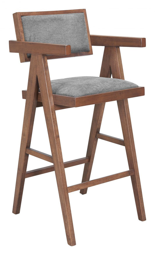 Delhi Barstool Gray & Walnut