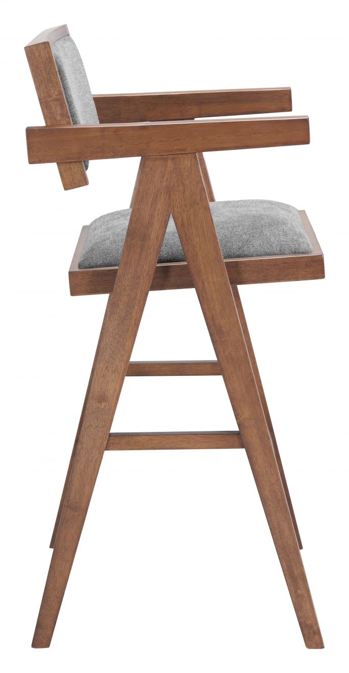 Delhi Barstool Gray & Walnut