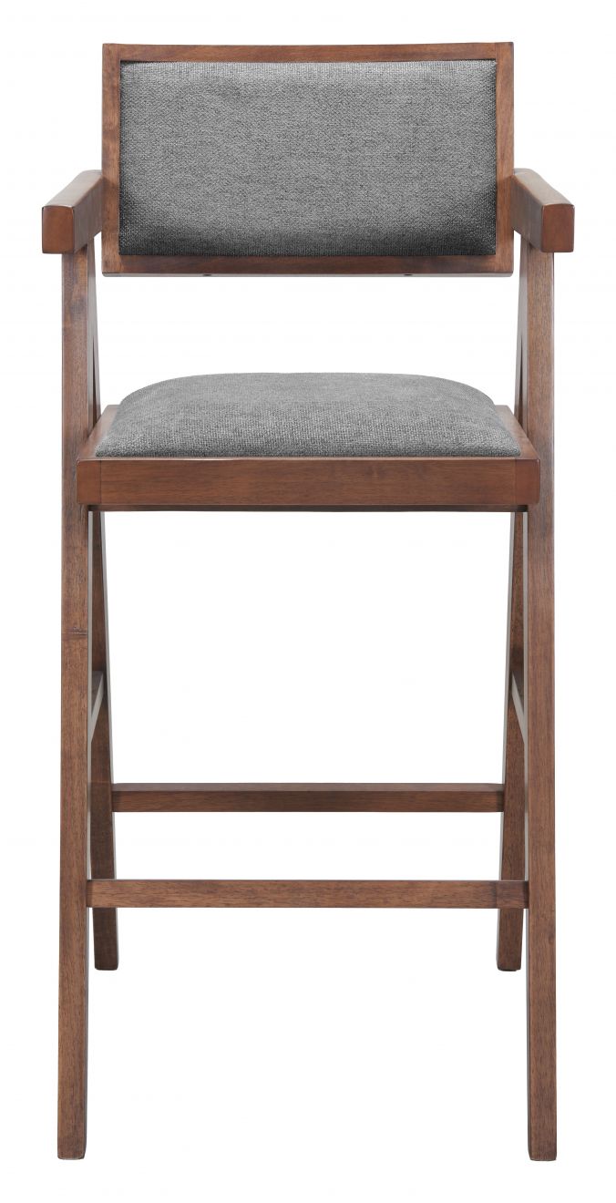 Delhi Barstool Gray & Walnut