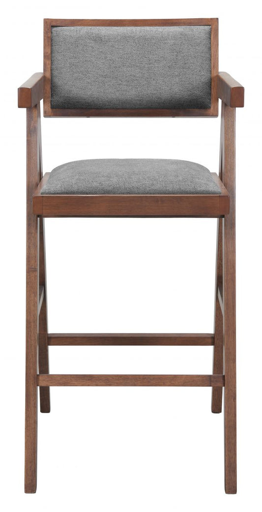 Delhi Barstool Gray & Walnut