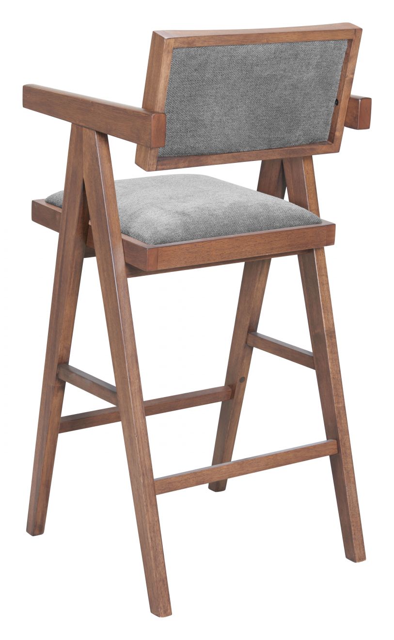 Delhi Barstool Gray & Walnut