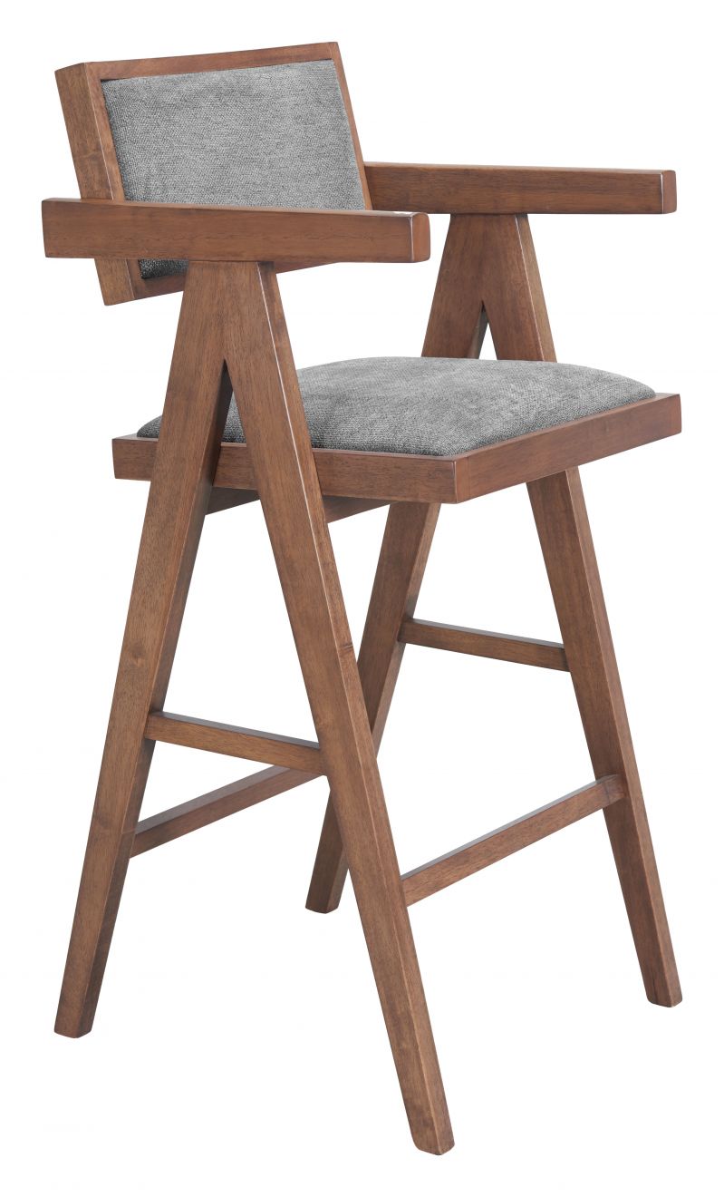 Delhi Barstool Gray & Walnut