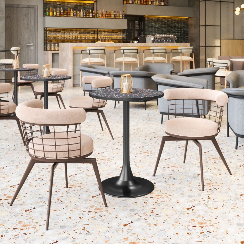 Bite Bistro Table Beige & Gold