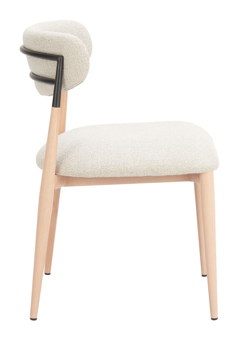 Equinox Armless Dining Chair Oyster Gray & Natural
