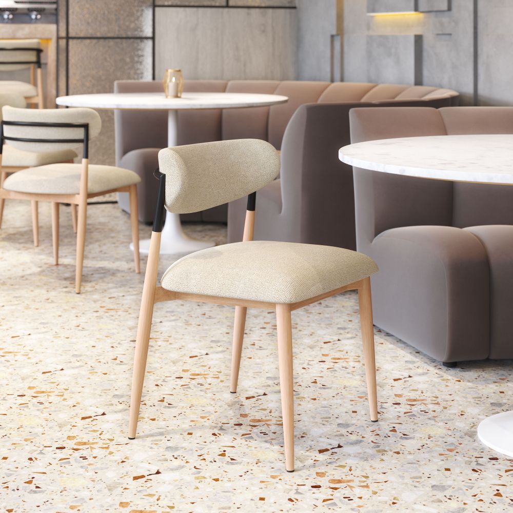 Equinox Armless Dining Chair Oyster Gray & Natural