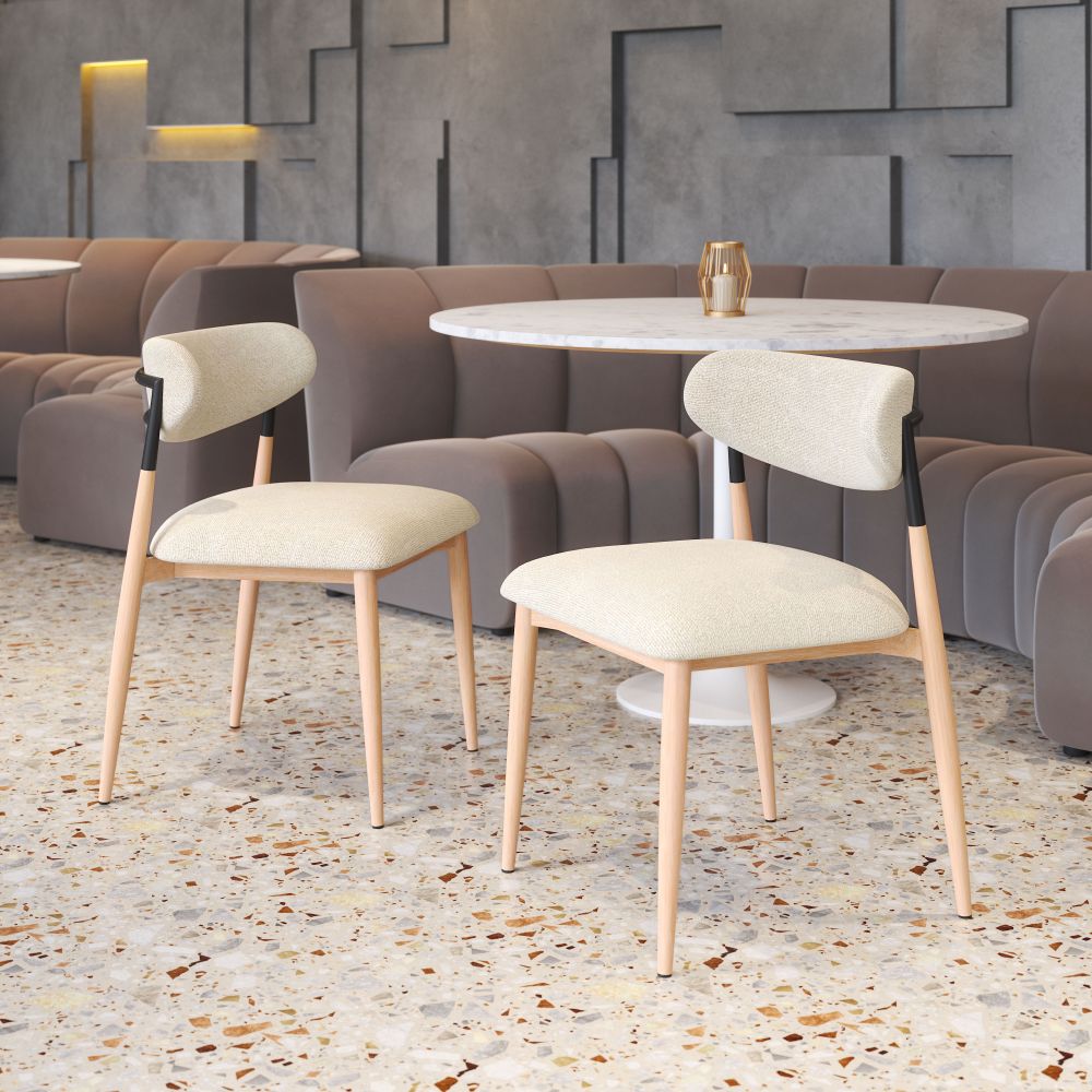 Equinox Armless Dining Chair Oyster Gray & Natural