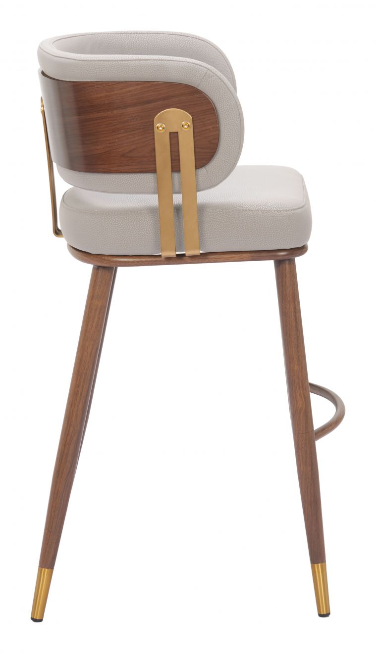 Brew Barstool Beige & Walnut