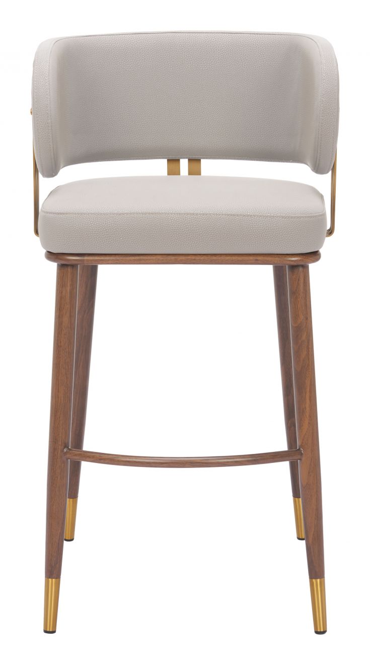 Brew Barstool Beige & Walnut