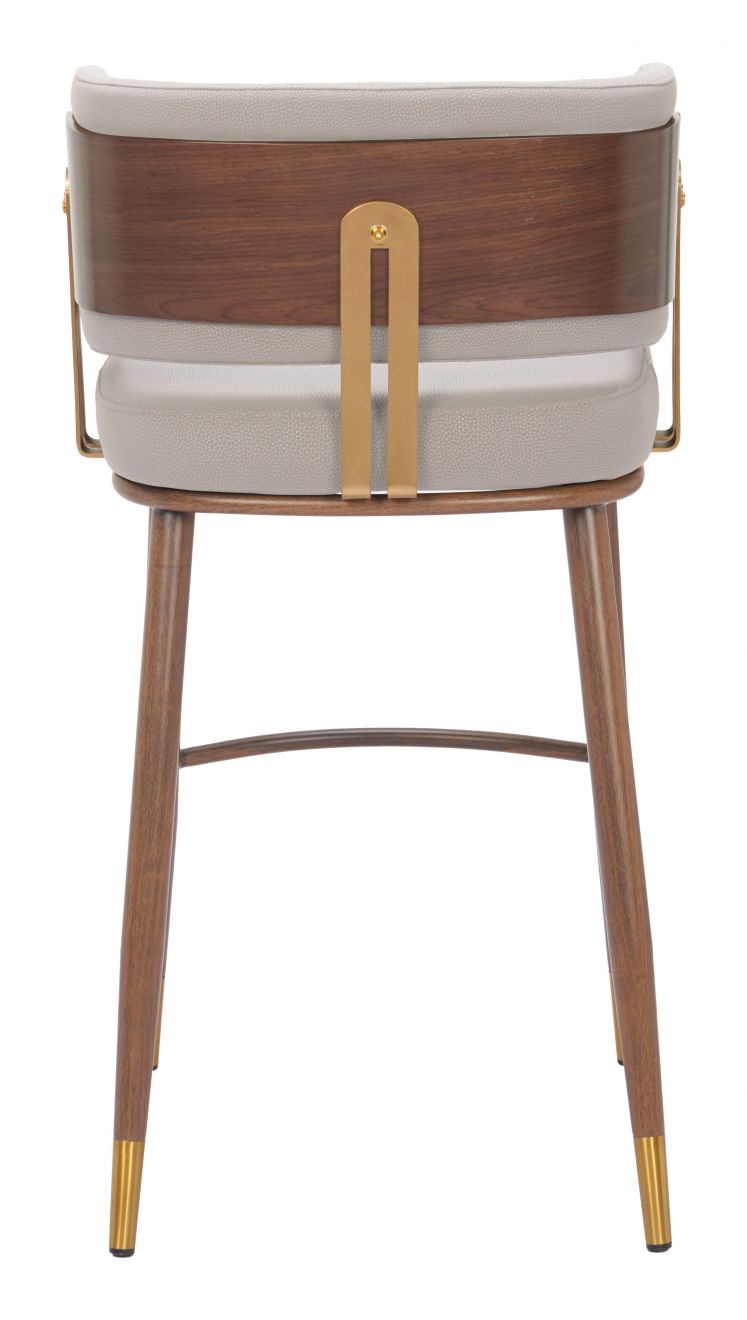 Brew Barstool Beige & Walnut