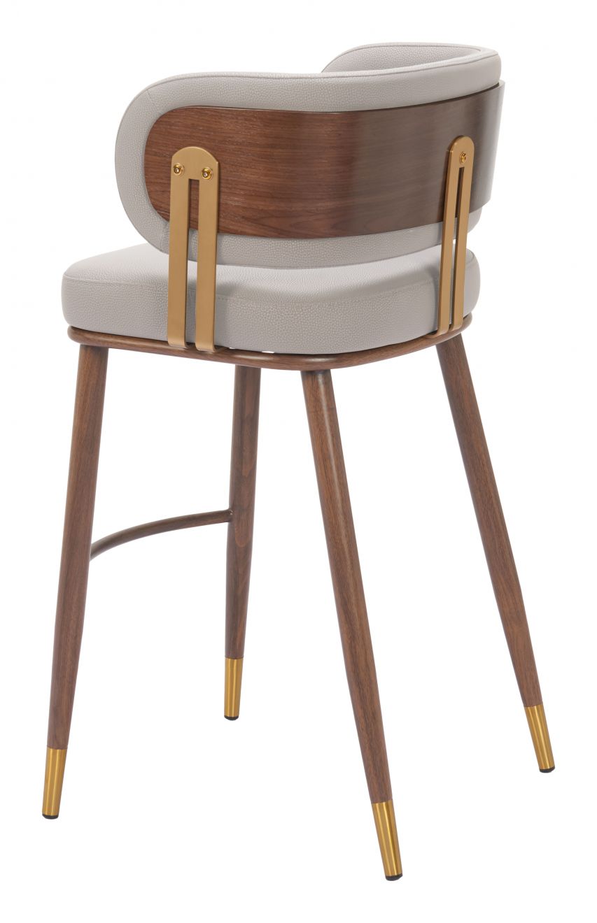 Brew Barstool Beige & Walnut