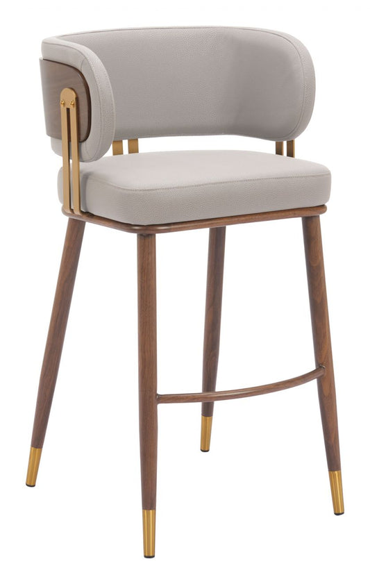 Brew Barstool Beige & Walnut